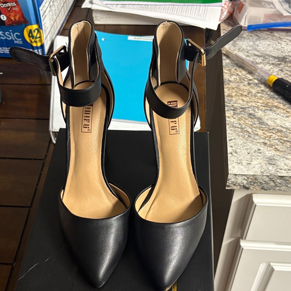 Dune London Black Pointed Toe Heels